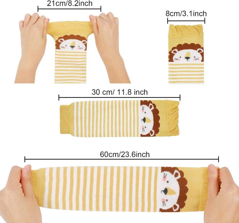 XEPST Pack of 3 Toddler Baby Leg Warmers, Cute Animal Pattern Unisex Long Legwarmers Knee Socks Baby Knee Protector Leg Sleeves Leggings for Baby Kids Toddlers Boys 0-3 Years, One Size - Image 2